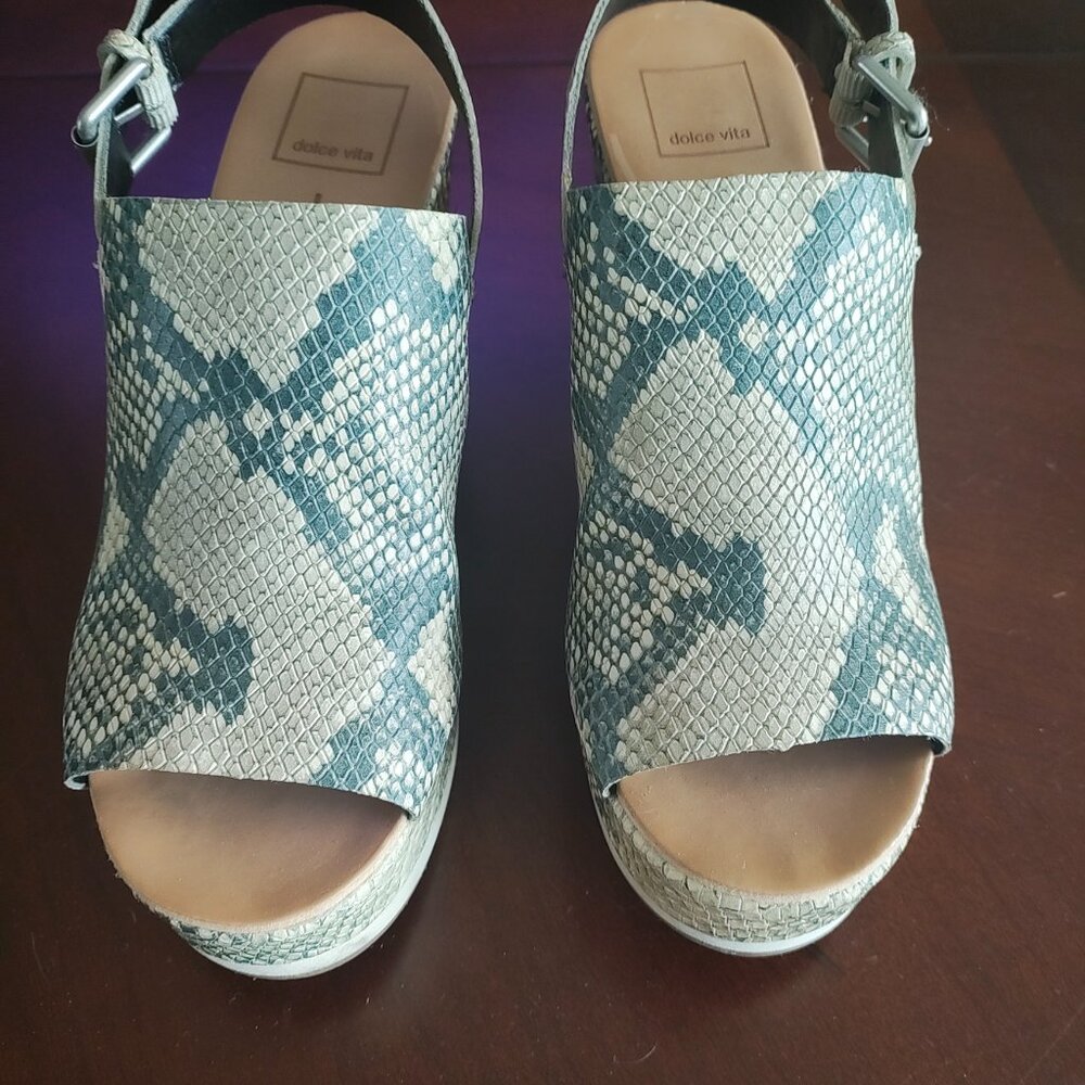 Dolce Vita Snake Print Platform Wedge Sandal - Picture 4 of 4